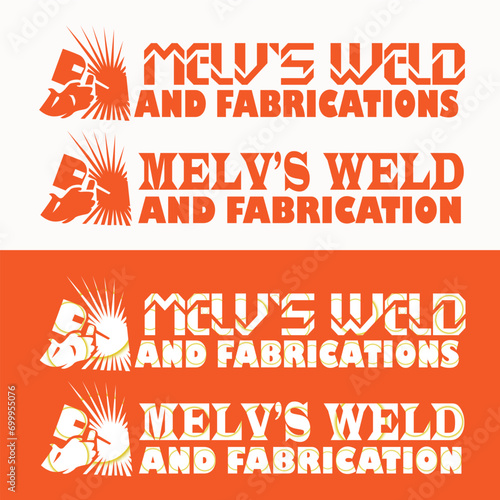Welding shop logo with text writing