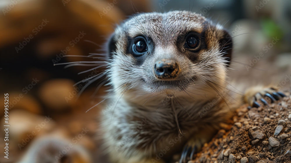 Fototapeta premium Inquisitive Look of a Meerkat
