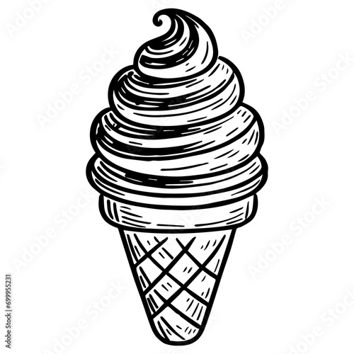 Ice Cream ,Food Doodles line , Line art , hand-drawn in the style of doodles line SVG File.
