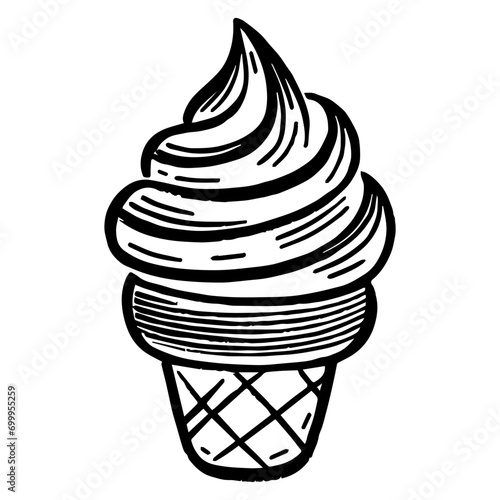 Ice Cream ,Food Doodles line , Line art , hand-drawn in the style of doodles line SVG File.
