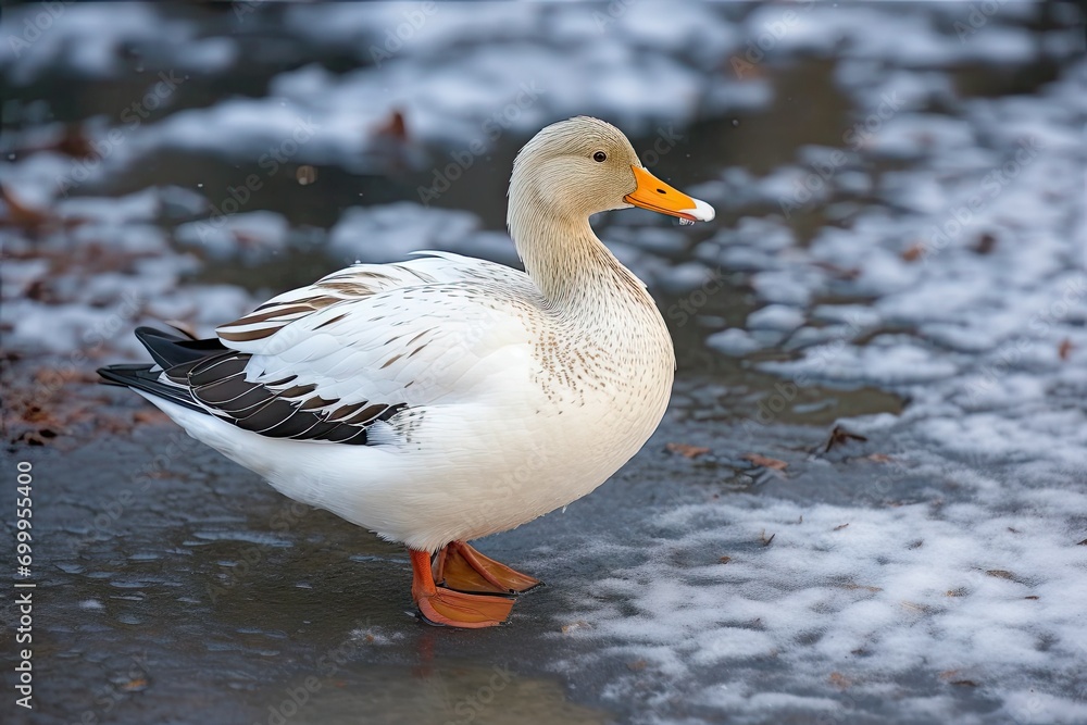 birds winter wetland covered snow frozen waddle platyrhynchos anas duck mallard albino Hybrid