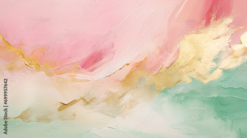 Abstract painted art background in green beige and red Abstract painted art background in green beige and red