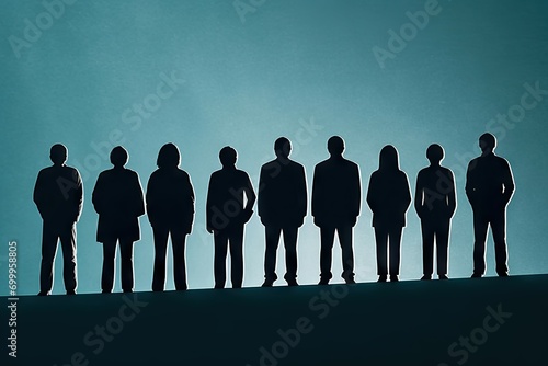 silhouette crowd business teamwork humans community stancing social men equal people Group