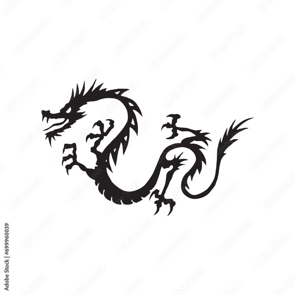 chinese dragon on white