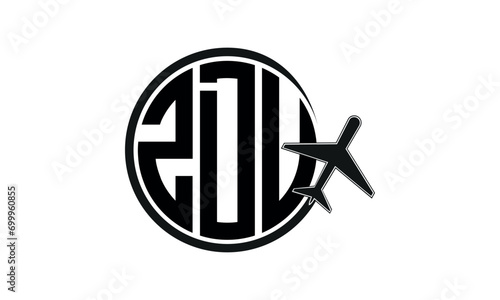 ZDU three initial letter circle tour & travel agency logo design vector template. hajj Umrah agency, abstract, wordmark, business, monogram, minimalist, brand, company, flat, tourism agency, tourist
