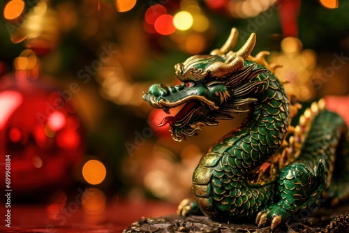 Chinese wooden dragon against Year concept