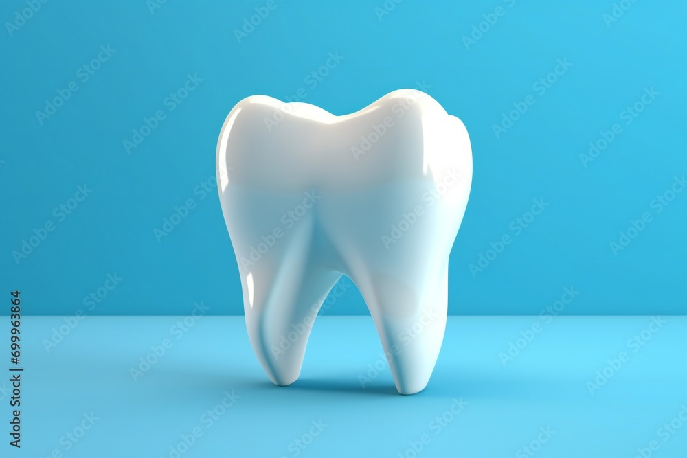 Dental model of premolar tooth, 3d rendering on blue background. 3d illustration as a concept of dental examination teeth, dental health and hygiene. Dental model of premolar tooth, 3d rendering on blue background. 3d illustration as a concept of dental examination teeth, dental health and hygiene.