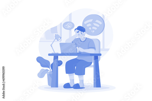 Poor Internet Connection Illustration concept on white background