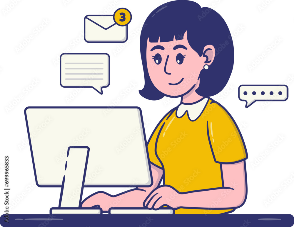 Business Scene of Woman be a Customer Support Business Scene of Woman be a Customer Support