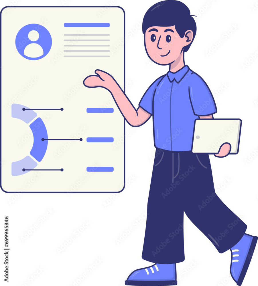 Business Scene of Man doing Job Profile Analysis Business Scene of Man doing Job Profile Analysis