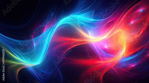 8k Abstract neon fractal wallpaper with space background