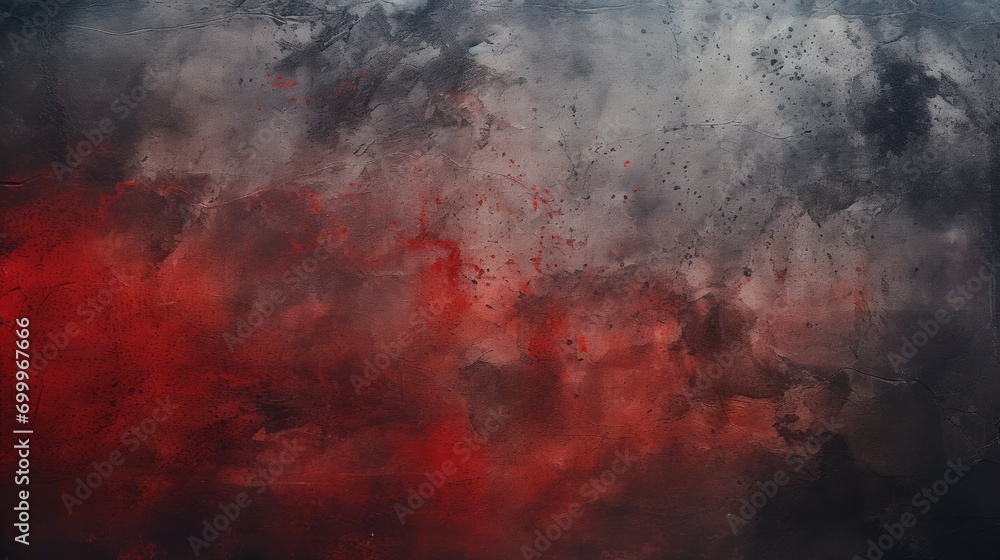 Abstract red and grey textured background with gradient. Artistic backdrop.