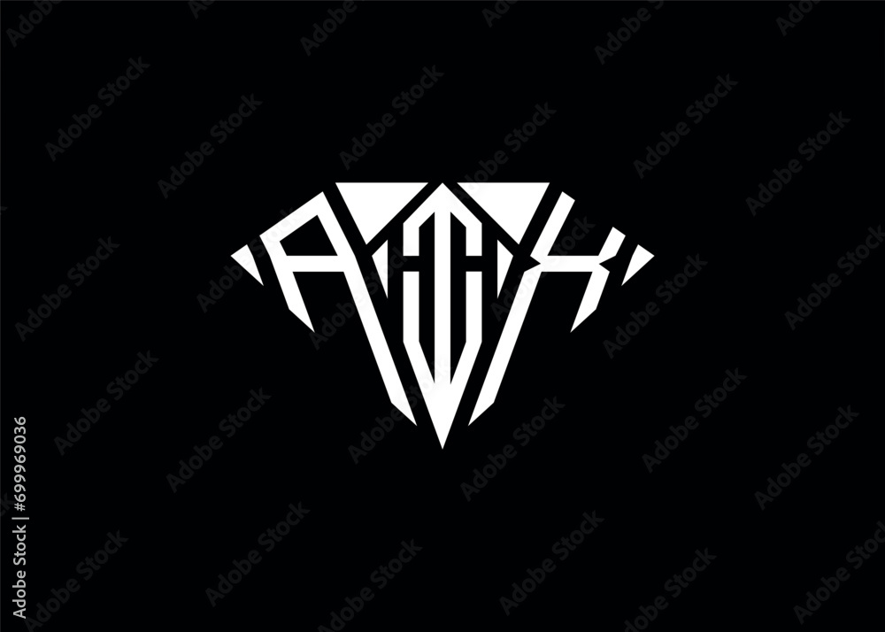 Modern letter A I X diamond shape logo And initial monogram A I X letter logo vector template Modern letter A I X diamond shape logo And initial monogram A I X letter logo vector template