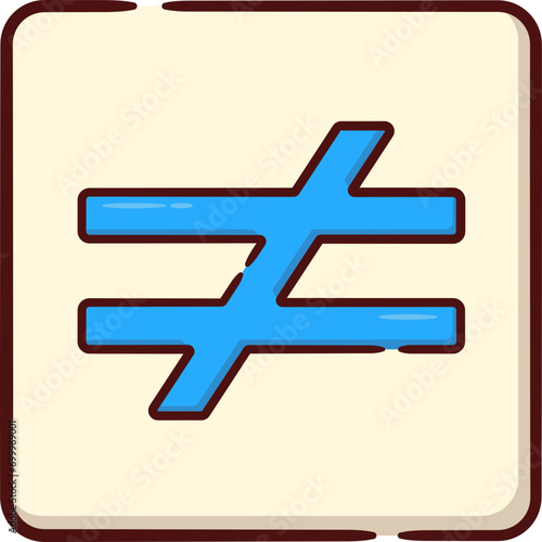 Math Not Equal Symbol.