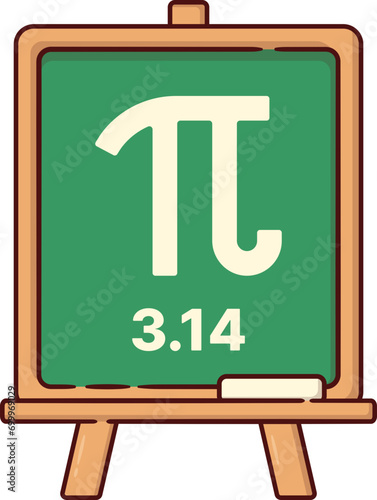 Pi Math Symbol on a Chalkboard.