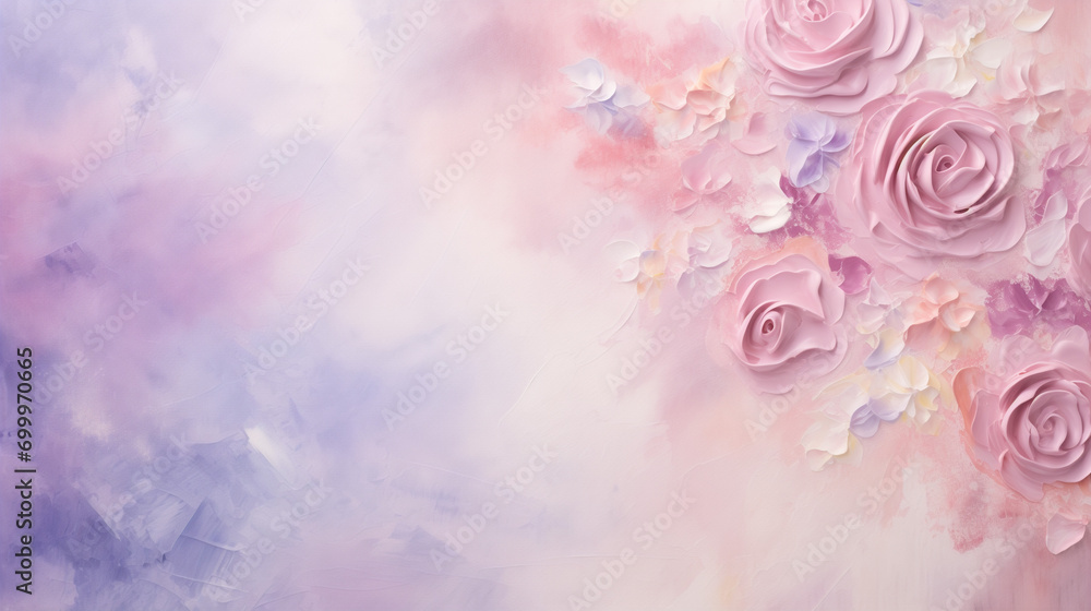 Textured pastel floral background with soft pink and lavender flowers ...