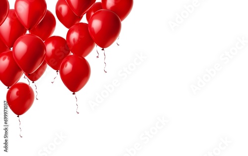 Red party balloons isolated on white background