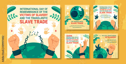 Remembrance of the Victims of Slavery and the Transatlantic Slave Trade Day Social Media Post Cartoon Hand Drawn Templates Background Illustration