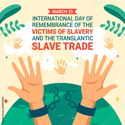 Remembrance of the Victims of Slavery and the Transatlantic Slave Trade Day Social Media Illustration Flat Cartoon Hand Drawn Templates Background