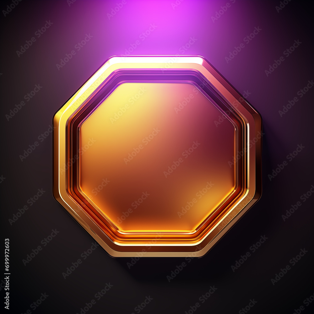 3D hexagon button 3D hexagon button
