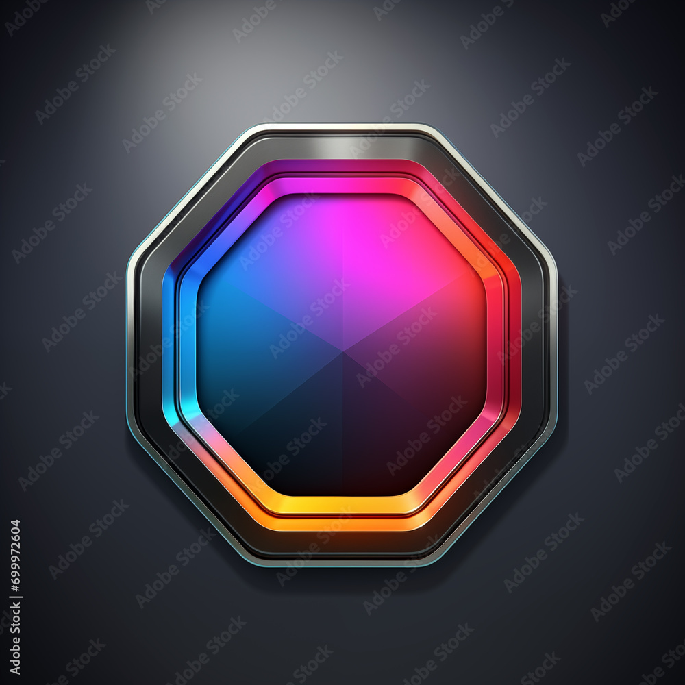 3D hexagon button 3D hexagon button