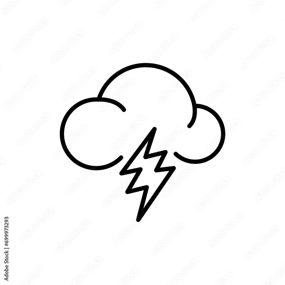 Thunder cloud outline icons, minimalist vector illustration ,simple transparent graphic element .Isolated on white background Thunder cloud outline icons, minimalist vector illustration ,simple transparent graphic element .Isolated on white background