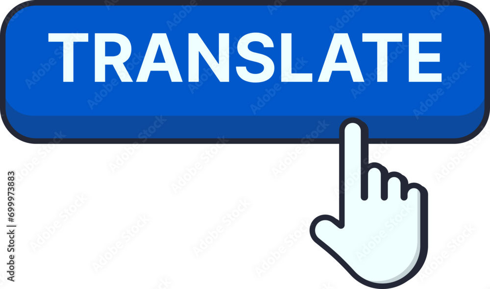 Translate Button with Hand Mouse Cursor Clicks Translate Button with Hand Mouse Cursor Clicks