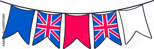 British Bunting Flag on a Rope
