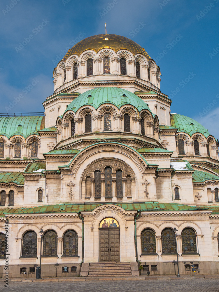 Alexander Nevsky Cathedral on a sunny morning in Sofia, Bulgaria - Portrait shot