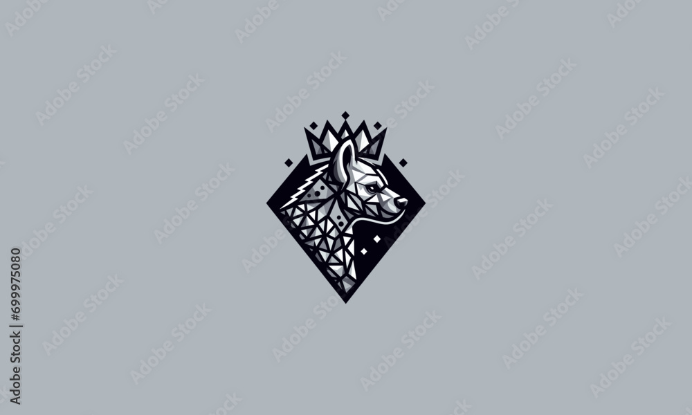 head hyena wearing crown vector mascot design head hyena wearing crown vector mascot design
