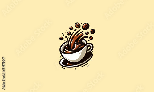 coffee and cup vector illustration flat design
