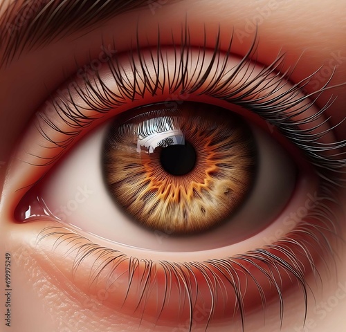 beautiful human hazel eyes closeup ai generated image
