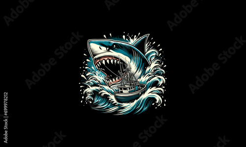 head shark angry vector illustration artwork design