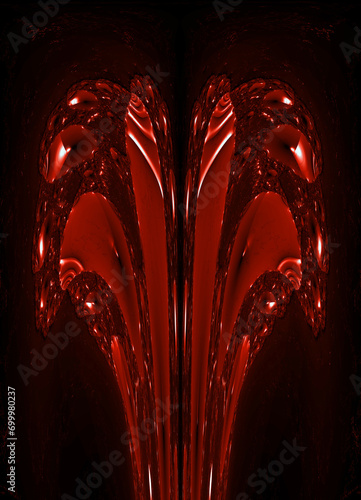 red and black plasma flow design