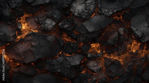 Volcano ground shattered and lava coming out Abstract Texture - Generative AI