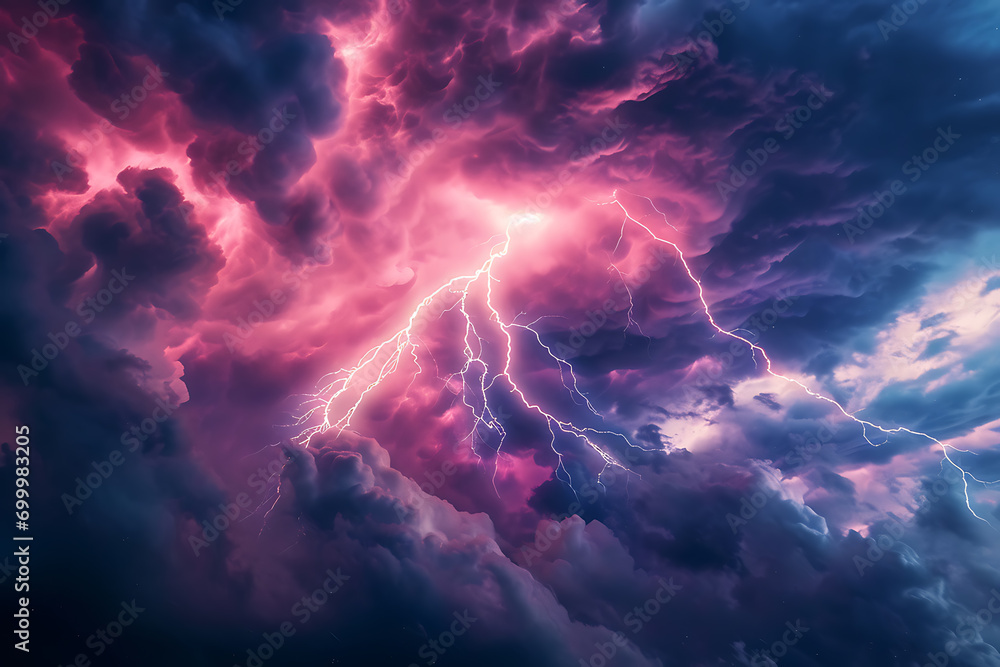Striking 3D Rendering of a Colored Lightning Element, Capturing the Dynamic Energy of Nature's Electrifying Force Illuminating Power Striking 3D Rendering of a Colored Lightning Element, Capturing the Dynamic Energy of Nature's Electrifying Force Illuminating Power