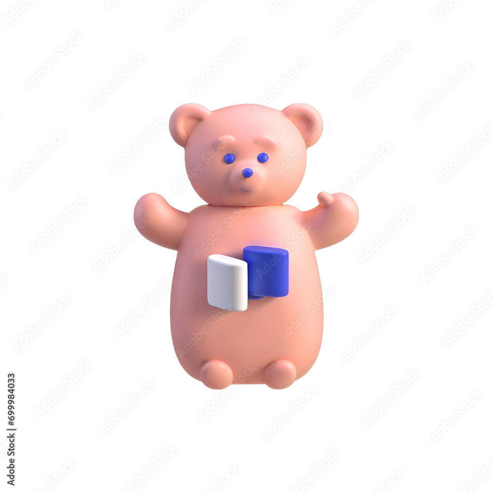 teddy bear with pink ribbon