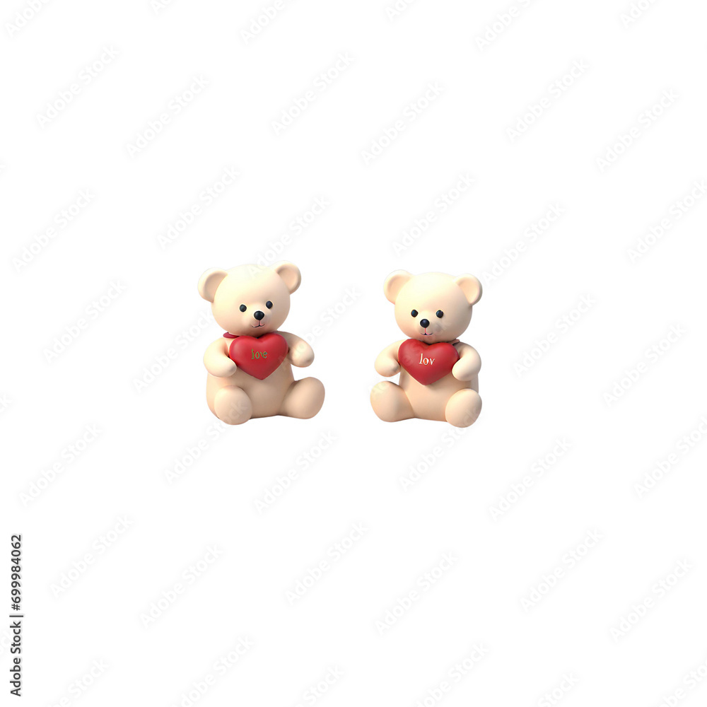 Obraz premium two teddy bears isolated on white