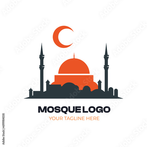 mosque logo vector simple luxury icon illustration design