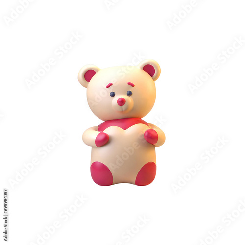 teddy bear with heart shaped pillow