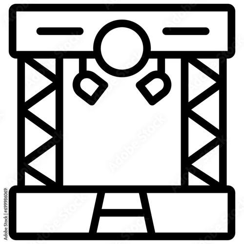 stage icon illustration design with outline