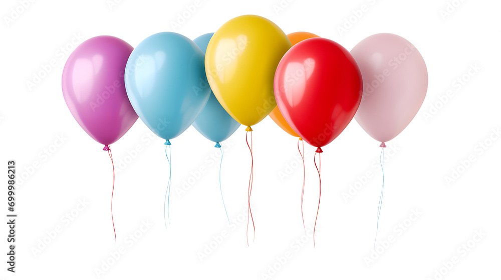 colorful balloons isolated on transparent background cutout 