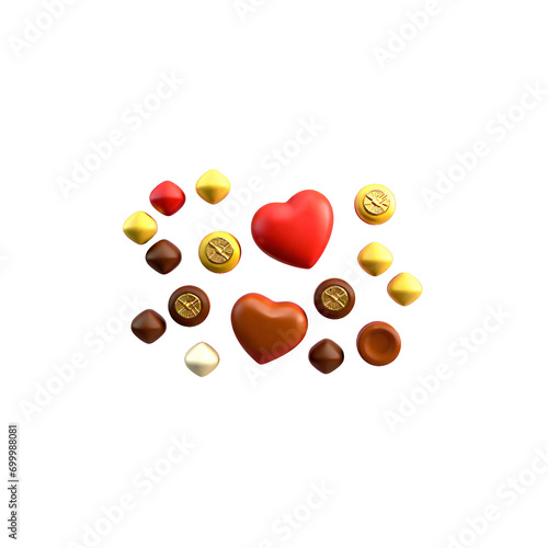 heart shaped chocolate candies