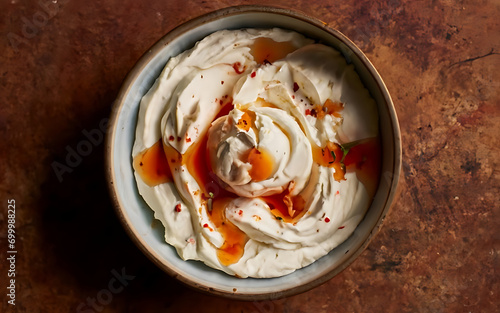 Capture the essence of Labneh in a mouthwatering food photography shot