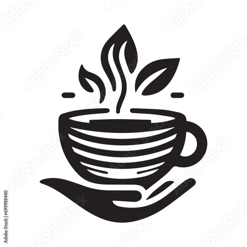 minimalist coffee logo on a white background