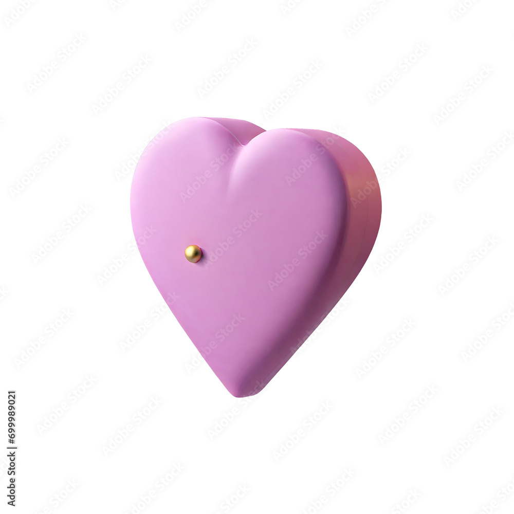 pink heart isolated on white background