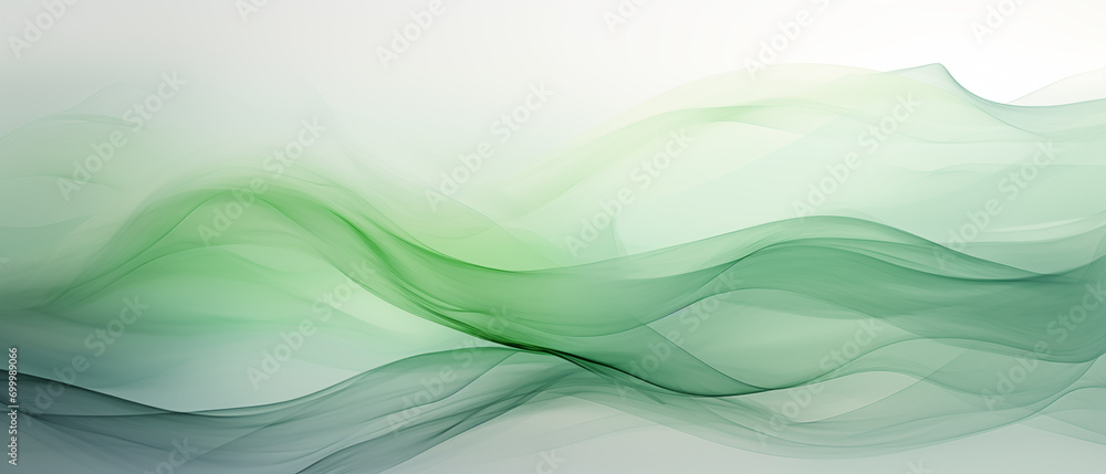 Fototapeta premium Serene Green Waves on a Digital Sea 