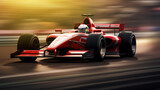speeding racer maneuvers the track in a high-performance car. formula 1. intense competition in motorsports team racing