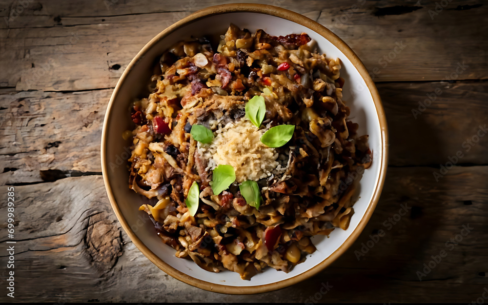Capture the essence of Mujadara in a mouthwatering food photography shot Capture the essence of Mujadara in a mouthwatering food photography shot