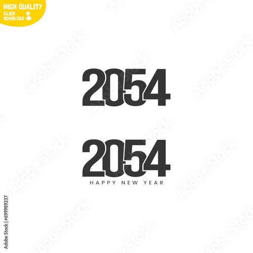 Creative Happy New Year 2054 Logo Design